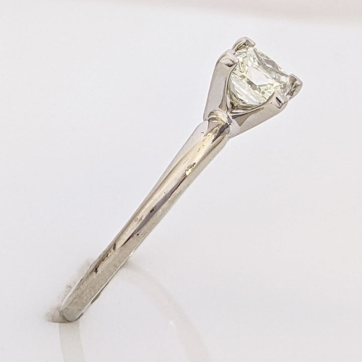 14K WHITE .55 CARAT TOTAL VS2 K DIAMOND PRINCESS CUT ESTATE RING 1.6 GRAMS