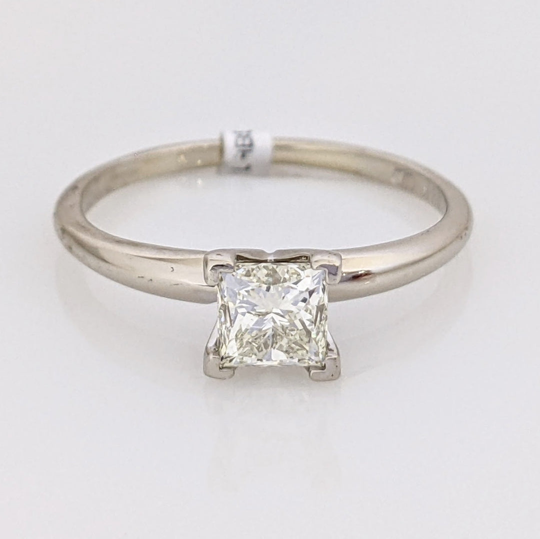 14K WHITE .55 CARAT TOTAL VS2 K DIAMOND PRINCESS CUT ESTATE RING 1.6 GRAMS