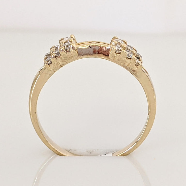 14K .41 CARAT TOTAL WEIGHT SI1-SI2 I DIAMOND ROUND (25) PRONG/CHANNEL SET ESTATE WRAP 2.3 GRAMS