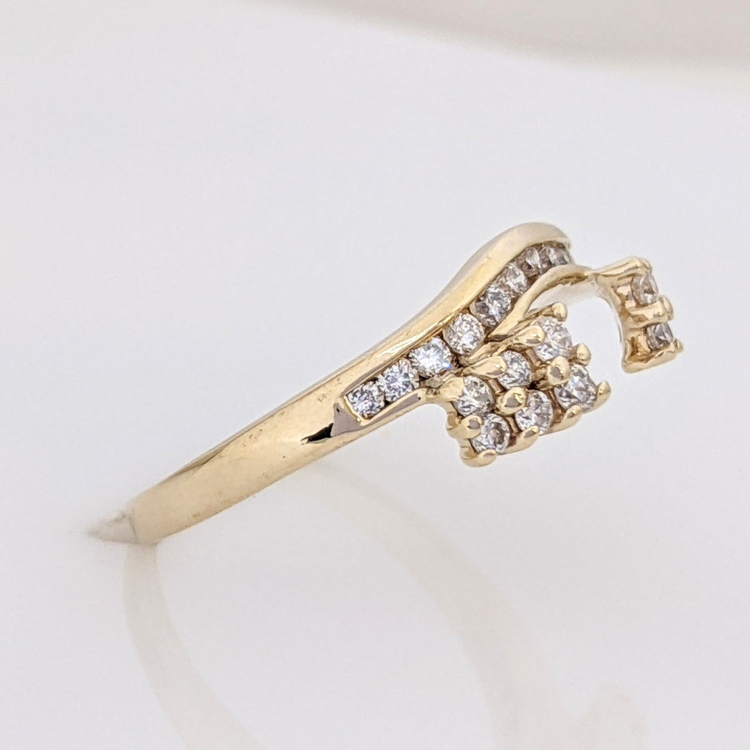 14K .41 CARAT TOTAL WEIGHT SI1-SI2 I DIAMOND ROUND (25) PRONG/CHANNEL SET ESTATE WRAP 2.3 GRAMS