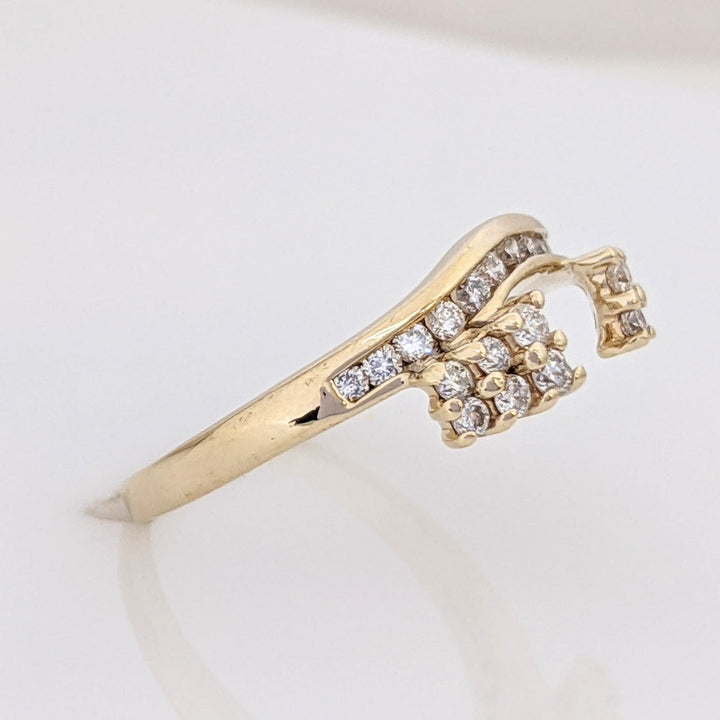 14K .41 CARAT TOTAL WEIGHT SI1-SI2 I DIAMOND ROUND (25) PRONG/CHANNEL SET ESTATE WRAP 2.3 GRAMS