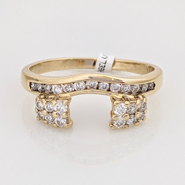 14K .41 CARAT TOTAL WEIGHT SI1-SI2 I DIAMOND ROUND (25) PRONG/CHANNEL SET ESTATE WRAP 2.3 GRAMS