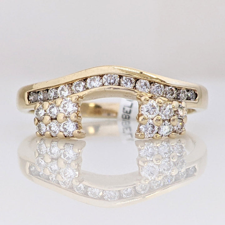 14K .41 CARAT TOTAL WEIGHT SI1-SI2 I DIAMOND ROUND (25) PRONG/CHANNEL SET ESTATE WRAP 2.3 GRAMS