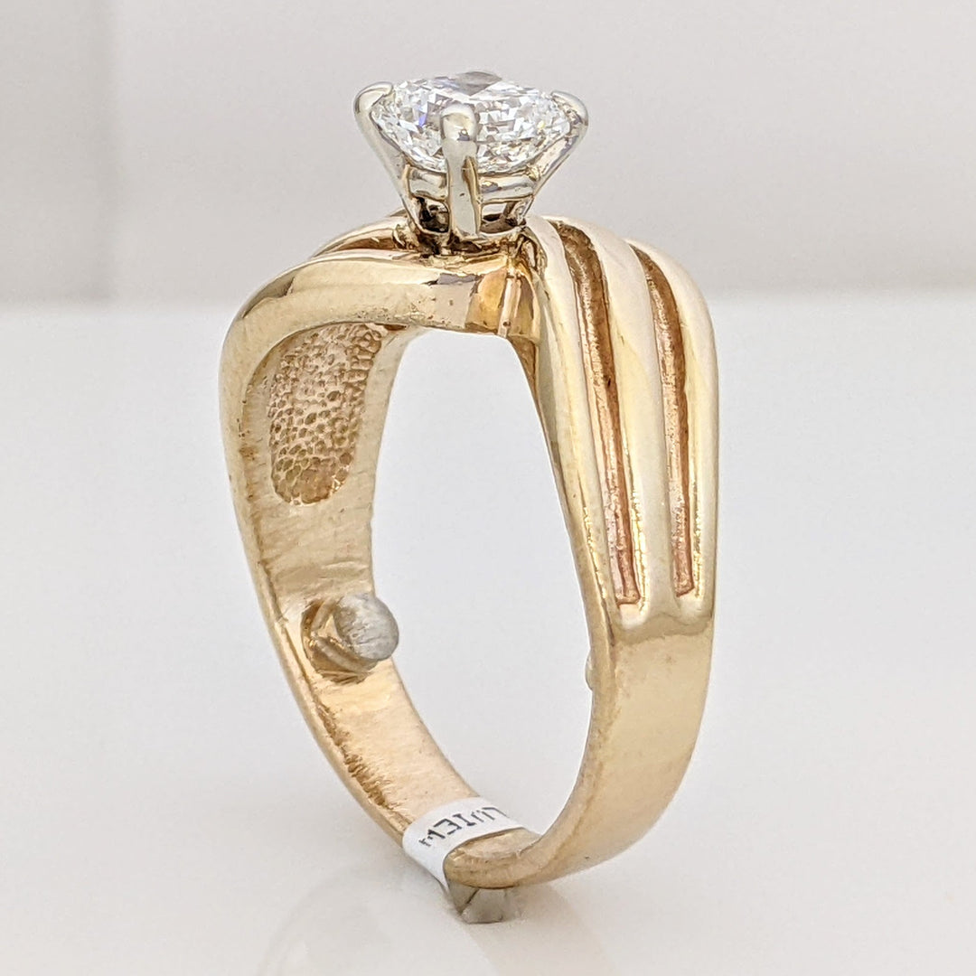 14K .95 CARAT TOTAL SI2 G DIAMOND PRINCESS CUT STEP CUT BYPASS ESTATE RING 7.0 GRAMS