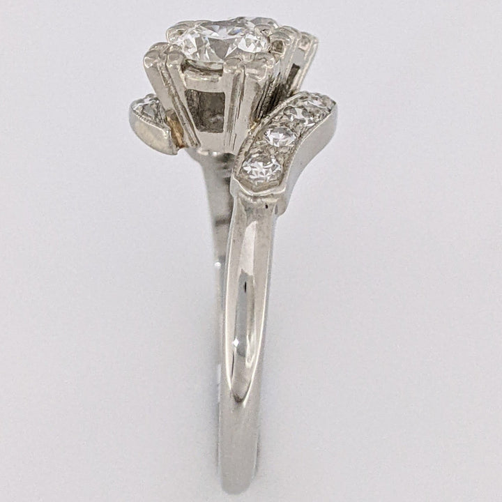 14K WHITE .87 CARAT TOTAL WEIGHT SI1 I DIAMOND ROUND (12) ESTATE BYPASS RING 3.4 GRAMS