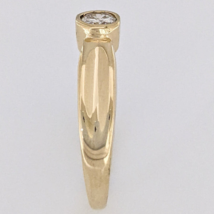 14K .30 CARAT TOTAL I1 J DIAMOND ROUND ESTATE BEZEL RING 4.5 GRAMS