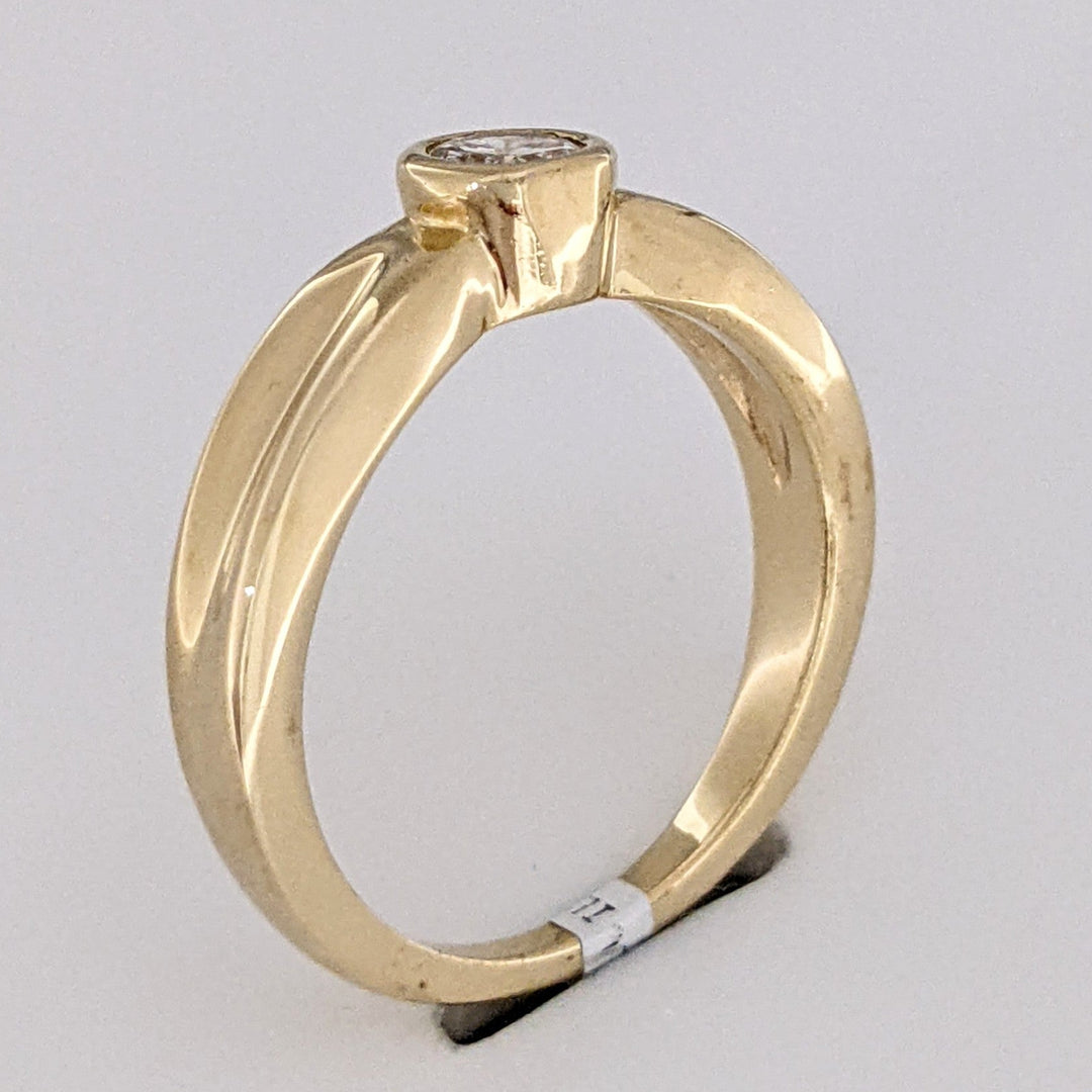 14K .30 CARAT TOTAL I1 J DIAMOND ROUND ESTATE BEZEL RING 4.5 GRAMS