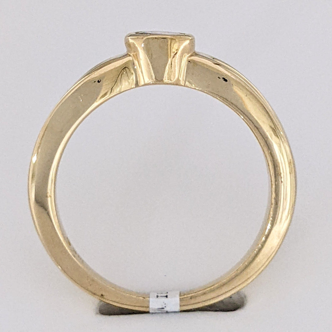 14K .30 CARAT TOTAL I1 J DIAMOND ROUND ESTATE BEZEL RING 4.5 GRAMS