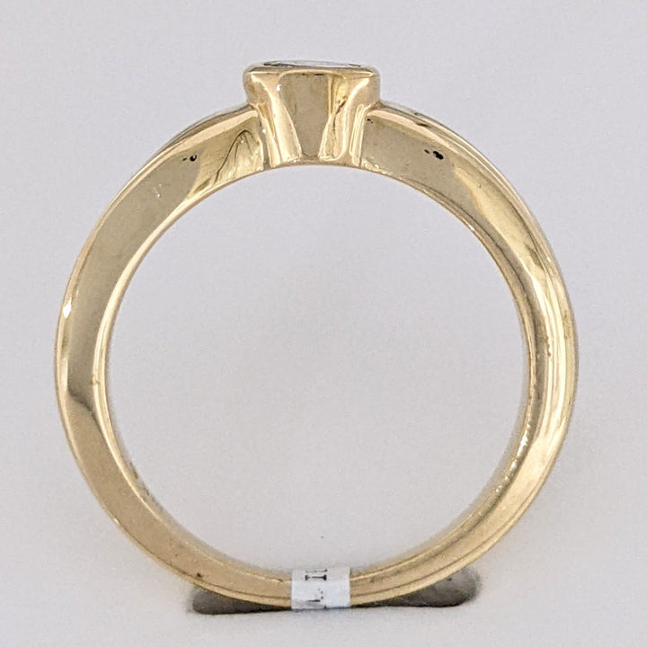 14K .30 CARAT TOTAL I1 J DIAMOND ROUND ESTATE BEZEL RING 4.5 GRAMS