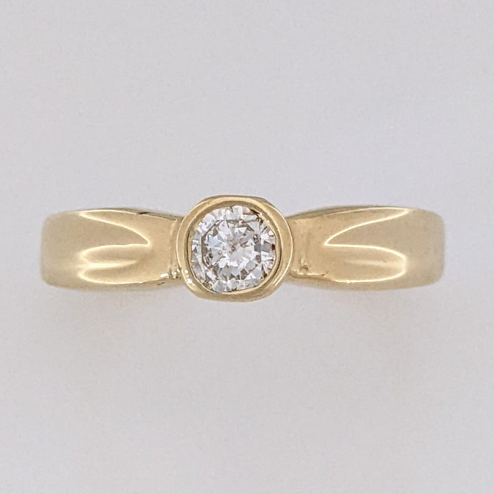 14K .30 CARAT TOTAL I1 J DIAMOND ROUND ESTATE BEZEL RING 4.5 GRAMS