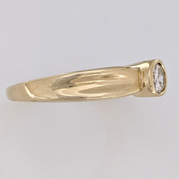 14K .30 CARAT TOTAL I1 J DIAMOND ROUND ESTATE BEZEL RING 4.5 GRAMS