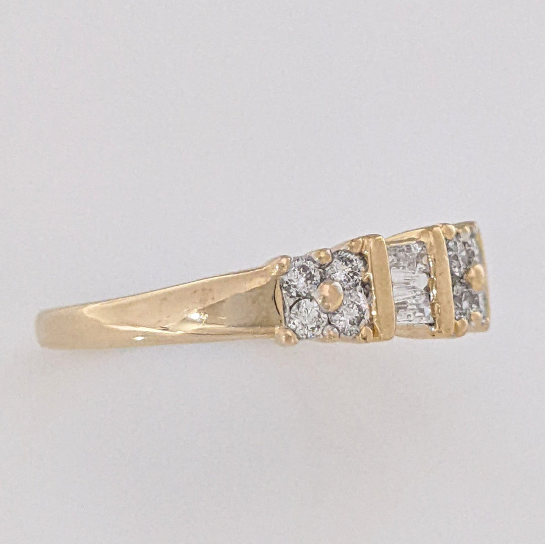14K .54 CARAT TOTAL WEIGHT SI2 I DIAMOND ROUND (12) BAGUETTE (6) ESTATE BAND 2.8 GRAMS