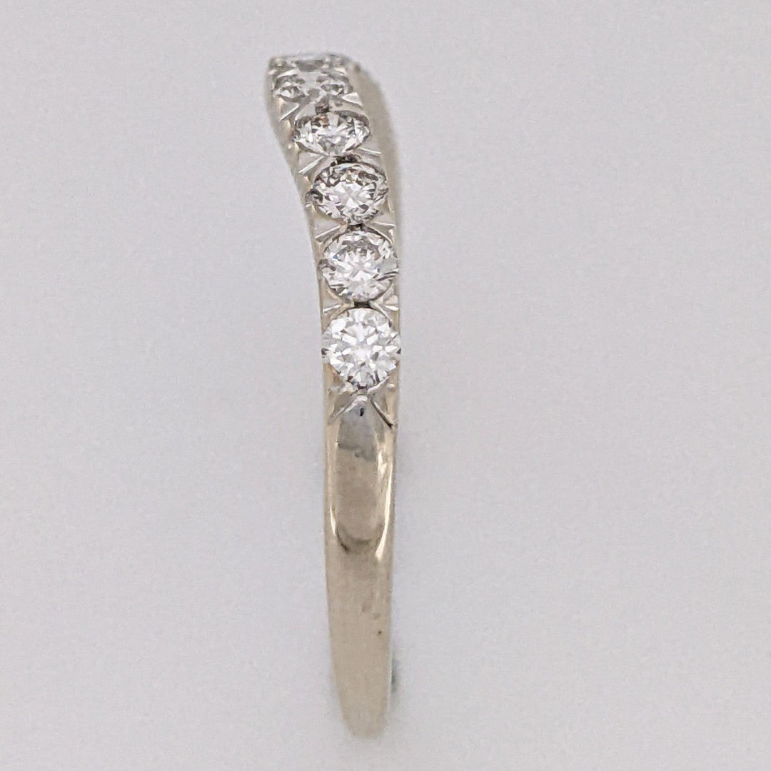 14K WHITE .40 CARAT TOTAL WEIGHT SI1 H DIAMOND ROUND (11) ESTATE CURVED BAND 1.9 GRAMS