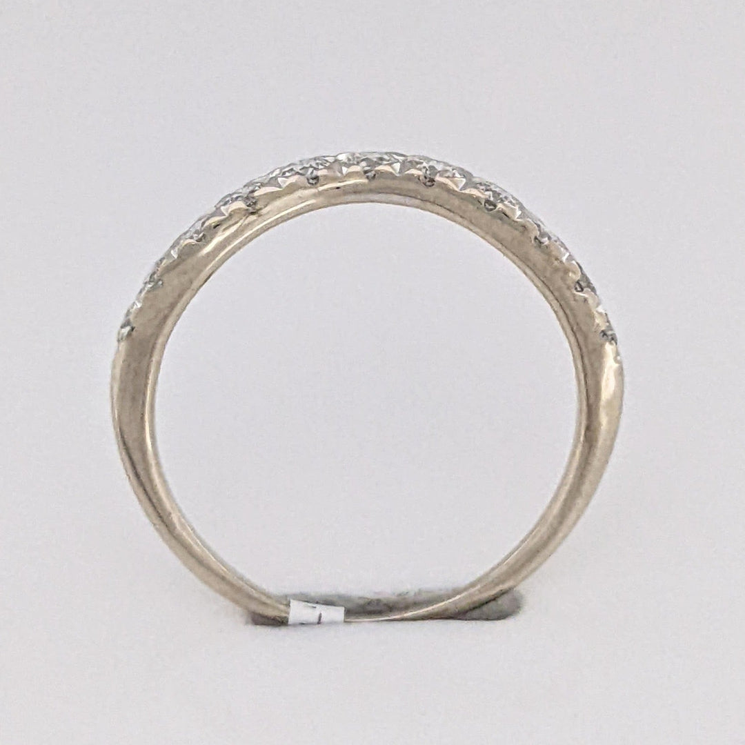 14K WHITE .40 CARAT TOTAL WEIGHT SI1 H DIAMOND ROUND (11) ESTATE CURVED BAND 1.9 GRAMS