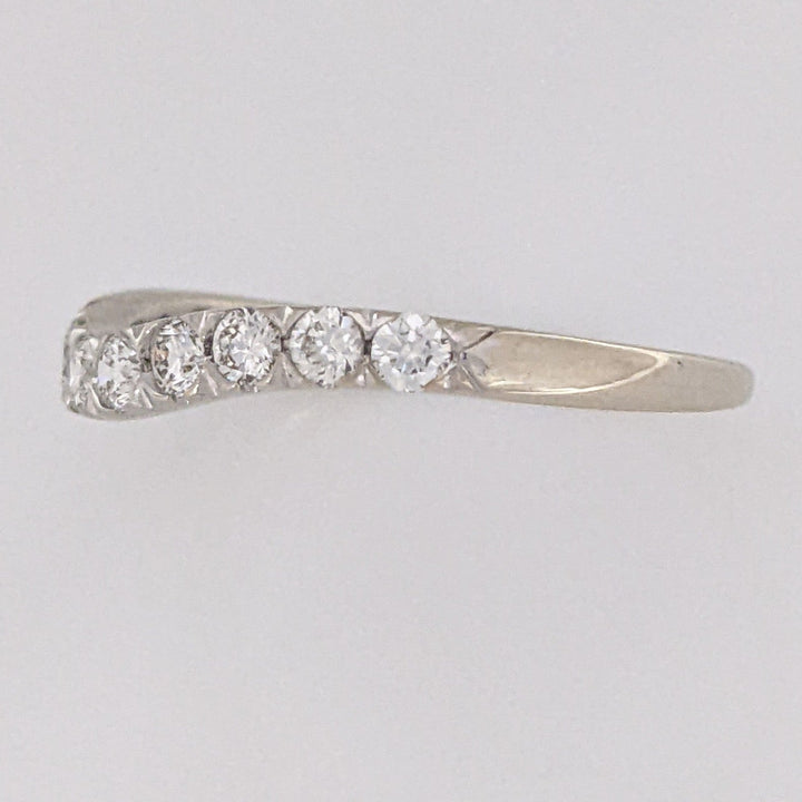 14K WHITE .40 CARAT TOTAL WEIGHT SI1 H DIAMOND ROUND (11) ESTATE CURVED BAND 1.9 GRAMS