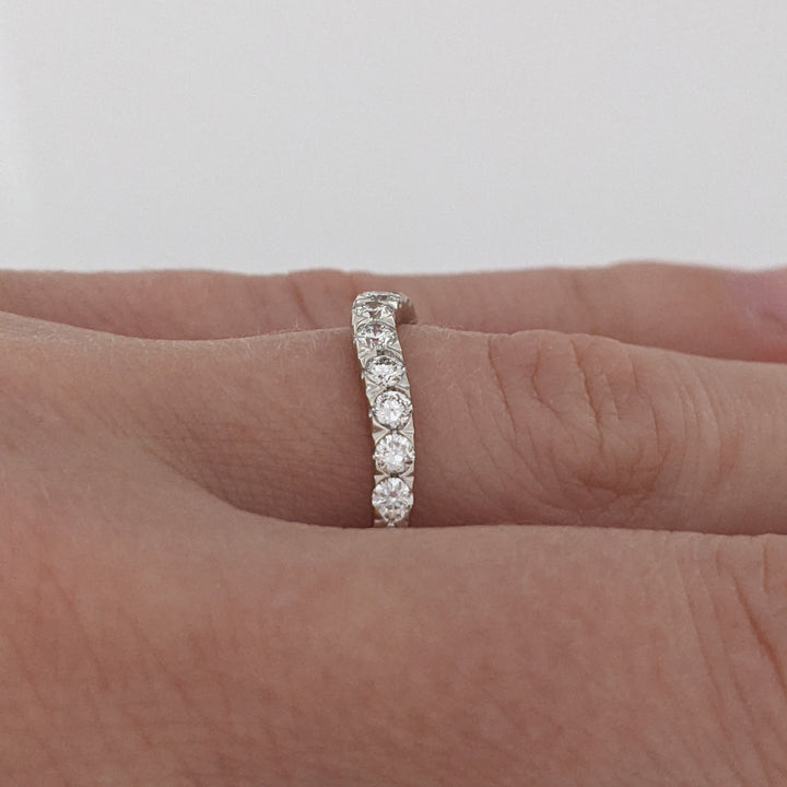 14K WHITE .40 CARAT TOTAL WEIGHT SI1 H DIAMOND ROUND (11) ESTATE CURVED BAND 1.9 GRAMS