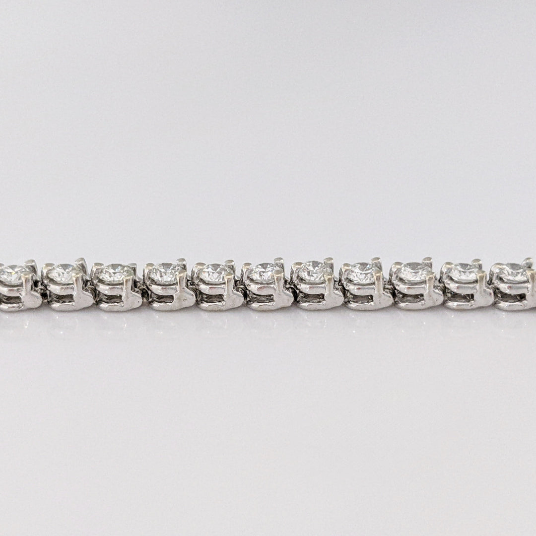 14K WHITE 3.05 CARAT TOTAL WEIGHT SI1 H DIAMOND ROUND (47) ESTATE TENNIS BRACELET 10.1 GRAMS