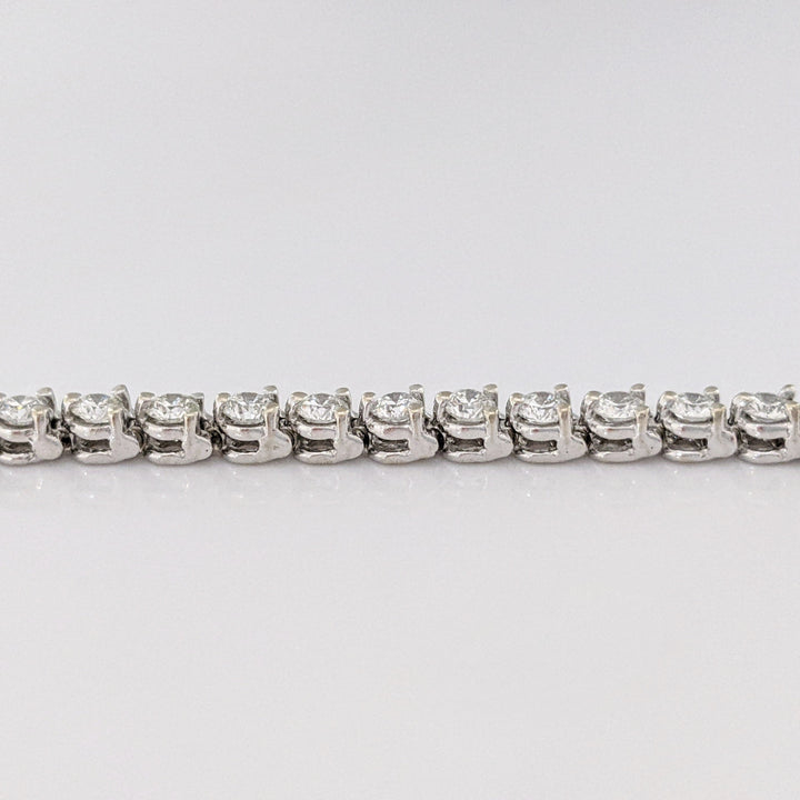 14K WHITE 3.05 CARAT TOTAL WEIGHT SI1 H DIAMOND ROUND (47) ESTATE TENNIS BRACELET 10.1 GRAMS
