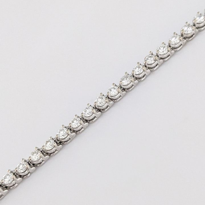 14K WHITE 3.05 CARAT TOTAL WEIGHT SI1 H DIAMOND ROUND (47) ESTATE TENNIS BRACELET 10.1 GRAMS