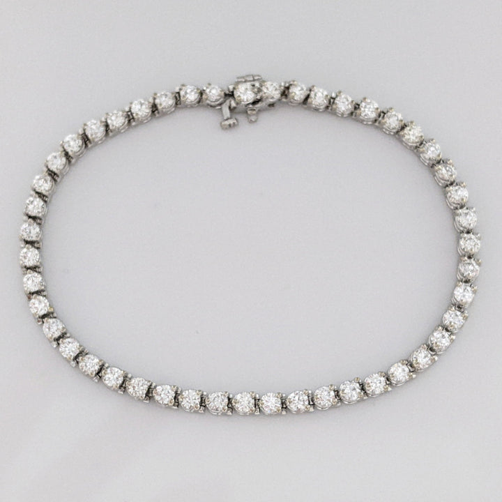 14K WHITE 3.05 CARAT TOTAL WEIGHT SI1 H DIAMOND ROUND (47) ESTATE TENNIS BRACELET 10.1 GRAMS
