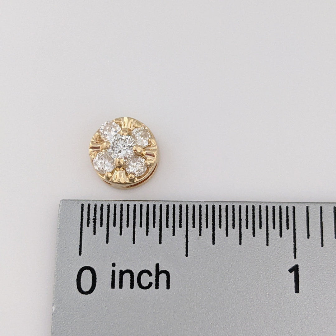 14K .78 CARAT TOTAL WEIGHT I2 J DIAMOND ROUND (10) CLUSTER STUD ESTATE EARRINGS 3.1 GRAMS