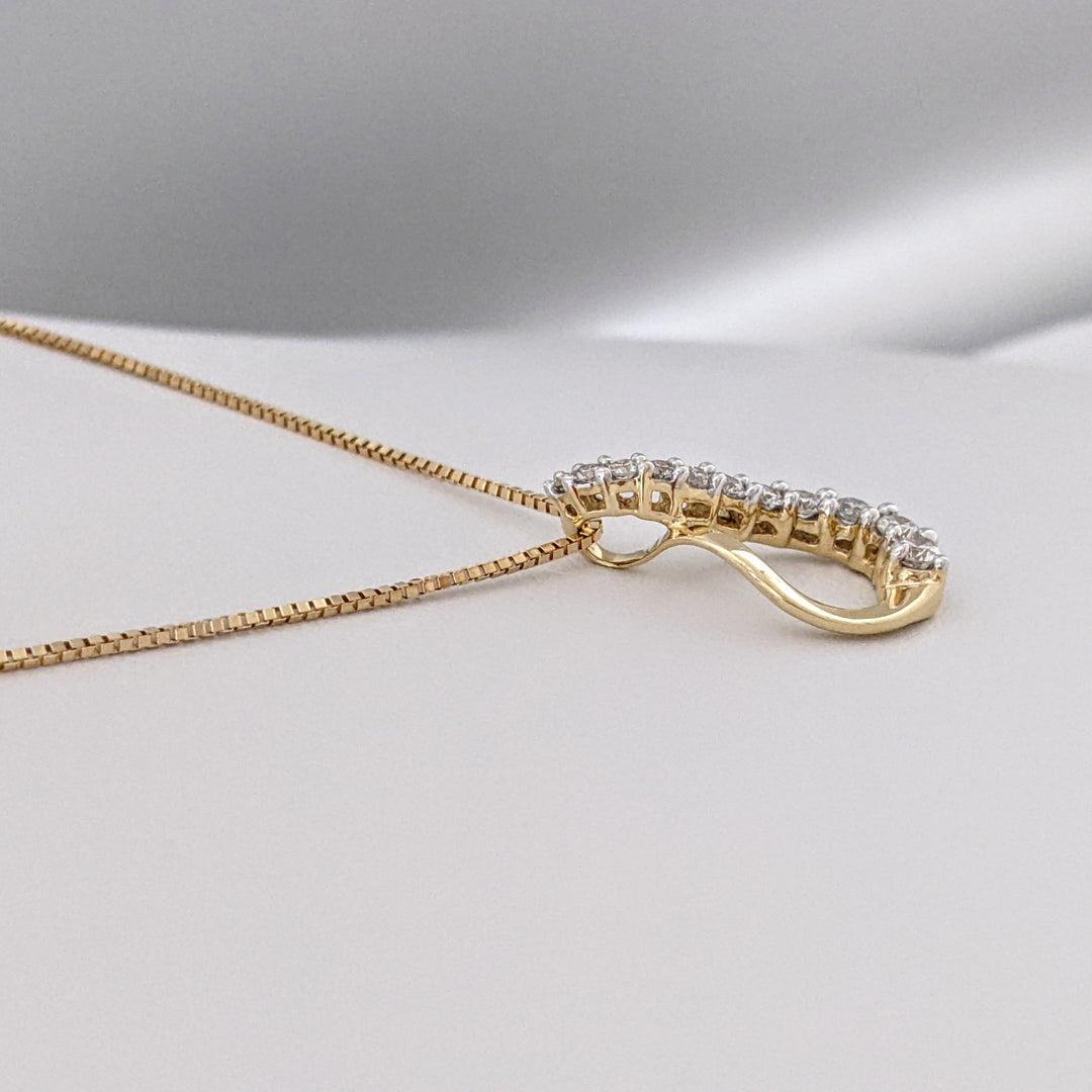 14K .30 CARAT TOTAL WEIGHT I1 I DIAMOND ROUND (11) TWIST ESTATE PENDANT & CHAIN 1.7 GRAMS