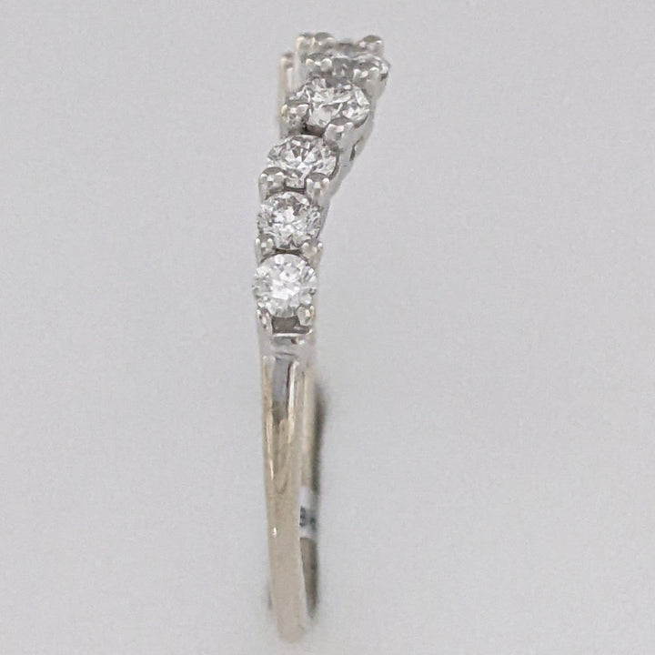 14K WHITE .45 CARAT TOTAL WEIGHT SI2 H DIAMOND ROUND (9) CURVED ESTATE BAND 1.6 GRAMS