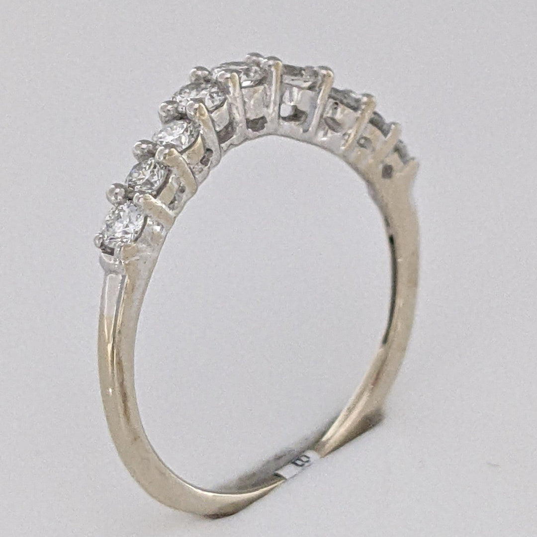 14K WHITE .45 CARAT TOTAL WEIGHT SI2 H DIAMOND ROUND (9) CURVED ESTATE BAND 1.6 GRAMS
