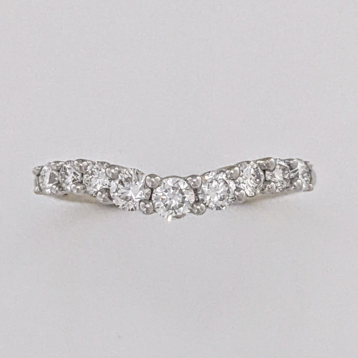 14K WHITE .45 CARAT TOTAL WEIGHT SI2 H DIAMOND ROUND (9) CURVED ESTATE BAND 1.6 GRAMS