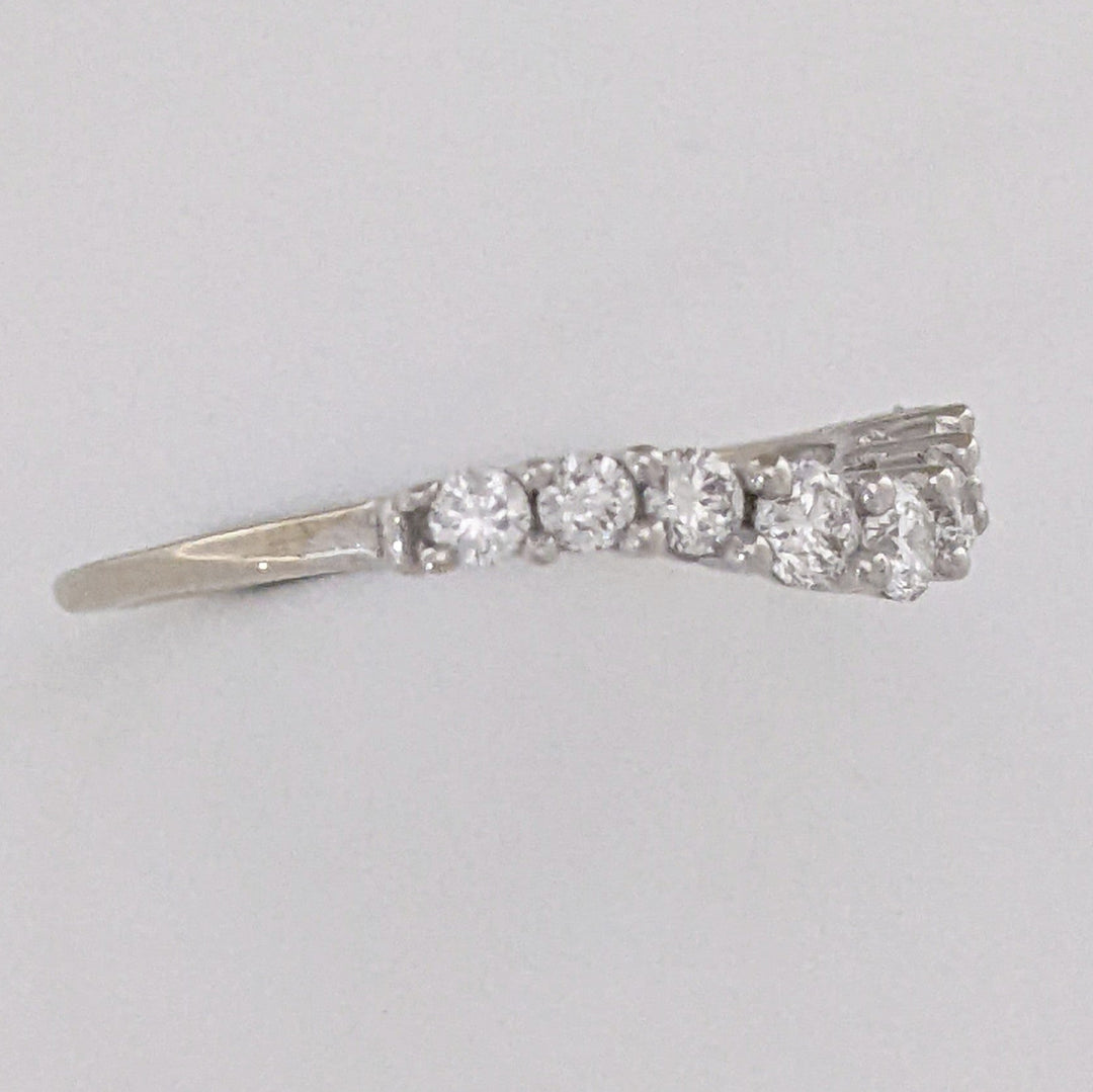 14K WHITE .45 CARAT TOTAL WEIGHT SI2 H DIAMOND ROUND (9) CURVED ESTATE BAND 1.6 GRAMS