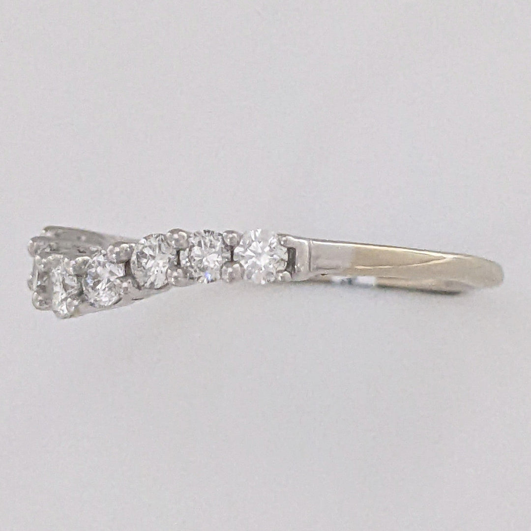 14K WHITE .45 CARAT TOTAL WEIGHT SI2 H DIAMOND ROUND (9) CURVED ESTATE BAND 1.6 GRAMS