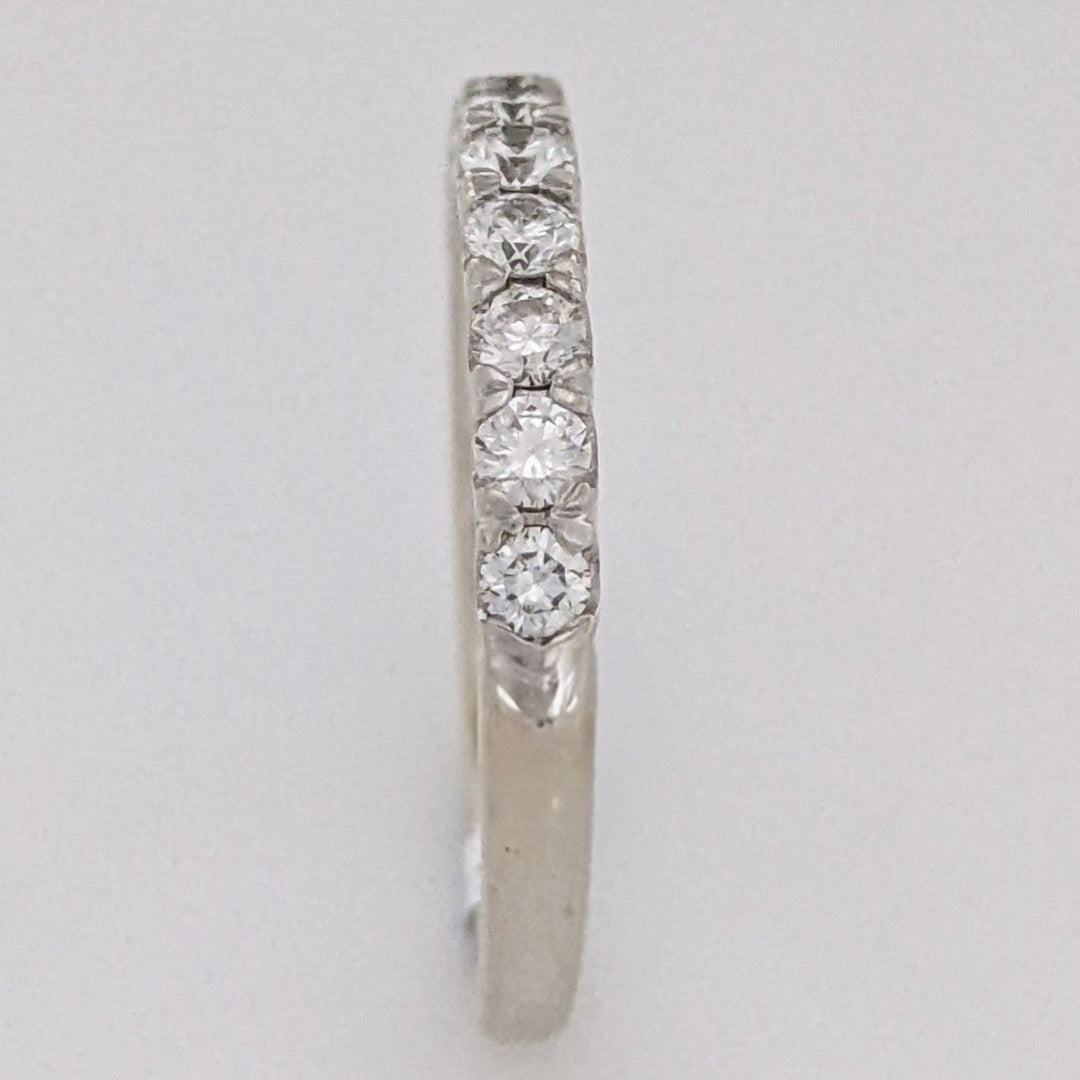 14K WHITE .40 CARAT TOTAL WEIGHT VS2 I DIAMOND ROUND (10) ESTATE BAND 2.8 GRAMS