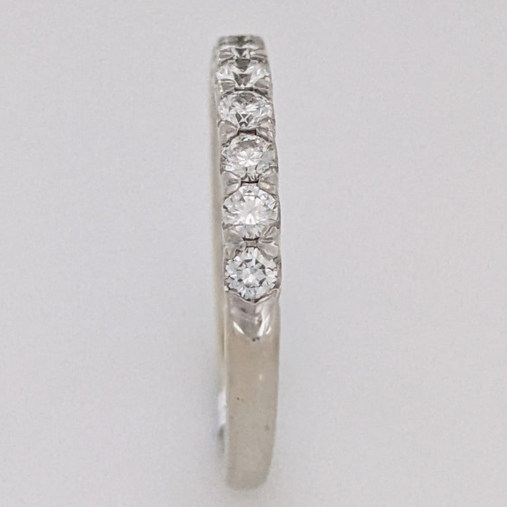 14K WHITE .40 CARAT TOTAL WEIGHT VS2 I DIAMOND ROUND (10) ESTATE BAND 2.8 GRAMS