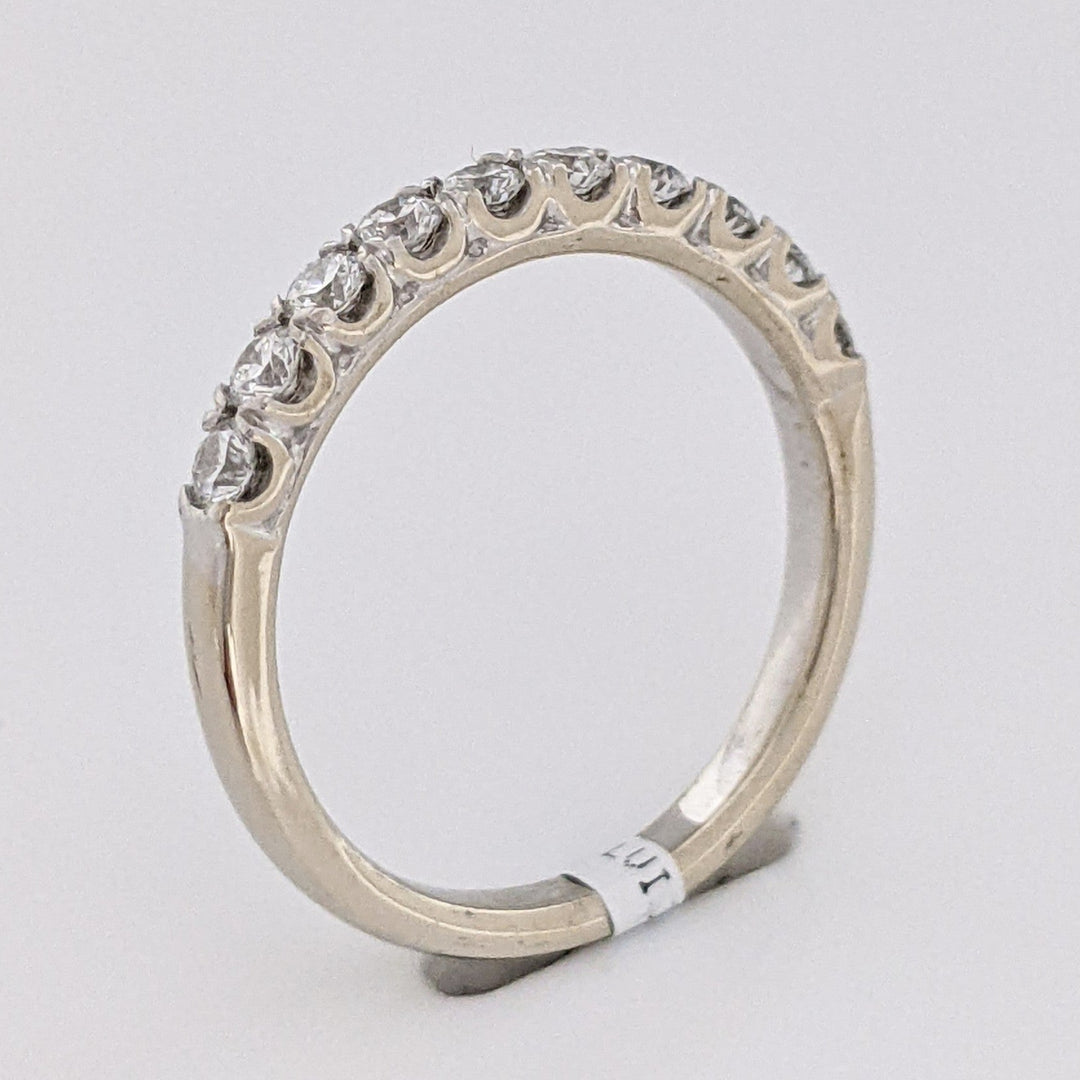 14K WHITE .40 CARAT TOTAL WEIGHT VS2 I DIAMOND ROUND (10) ESTATE BAND 2.8 GRAMS