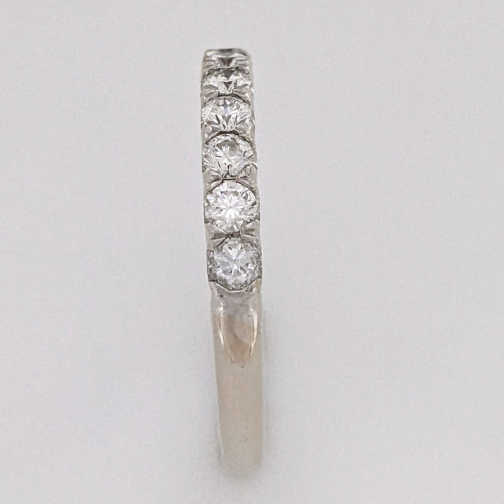 14K WHITE .40 CARAT TOTAL WEIGHT VS2 I DIAMOND ROUND (10) ESTATE BAND 2.8 GRAMS