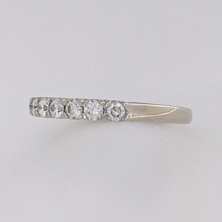 14K WHITE .40 CARAT TOTAL WEIGHT VS2 I DIAMOND ROUND (10) ESTATE BAND 2.8 GRAMS