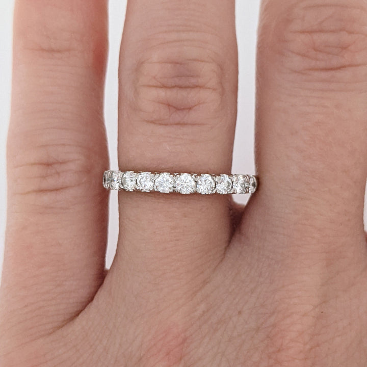 14K WHITE .40 CARAT TOTAL WEIGHT VS2 I DIAMOND ROUND (10) ESTATE BAND 2.8 GRAMS