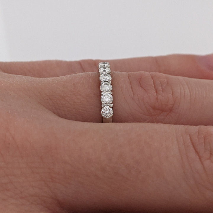 14K WHITE .40 CARAT TOTAL WEIGHT VS2 I DIAMOND ROUND (10) ESTATE BAND 2.8 GRAMS