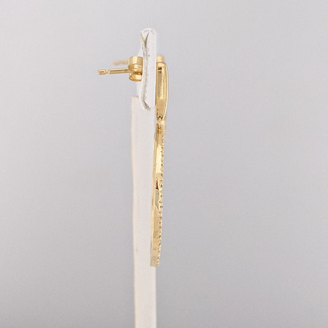 14K .37 CARAT TOTAL WEIGHT DIAMOND ROUND (92) OPEN CIRCLE ESTATE EARRINGS 4.4 GRAMS