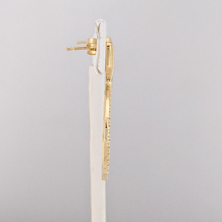 14K .37 CARAT TOTAL WEIGHT DIAMOND ROUND (92) OPEN CIRCLE ESTATE EARRINGS 4.4 GRAMS