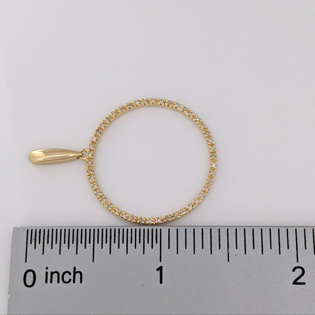 14K .37 CARAT TOTAL WEIGHT DIAMOND ROUND (92) OPEN CIRCLE ESTATE EARRINGS 4.4 GRAMS