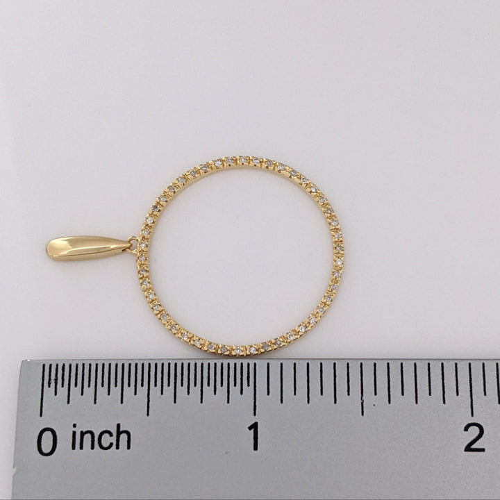 14K .37 CARAT TOTAL WEIGHT DIAMOND ROUND (92) OPEN CIRCLE ESTATE EARRINGS 4.4 GRAMS