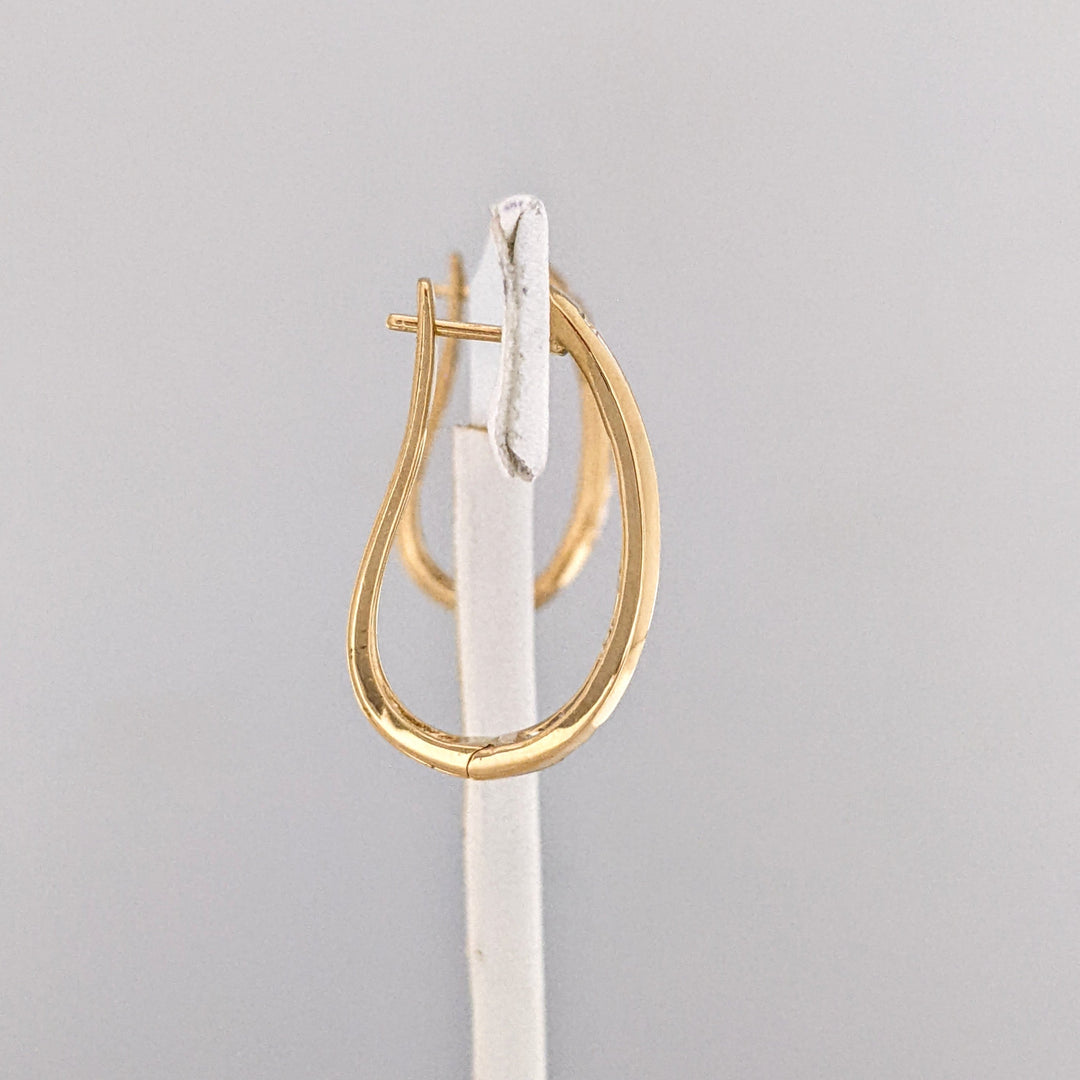 14K 1.00 CARAT TOTAL WEIGHT SI2 I DIAMOND ROUND (14) BAGUETTE (6) HOOP ESTATE EARRINGS 5.7 GRAMS