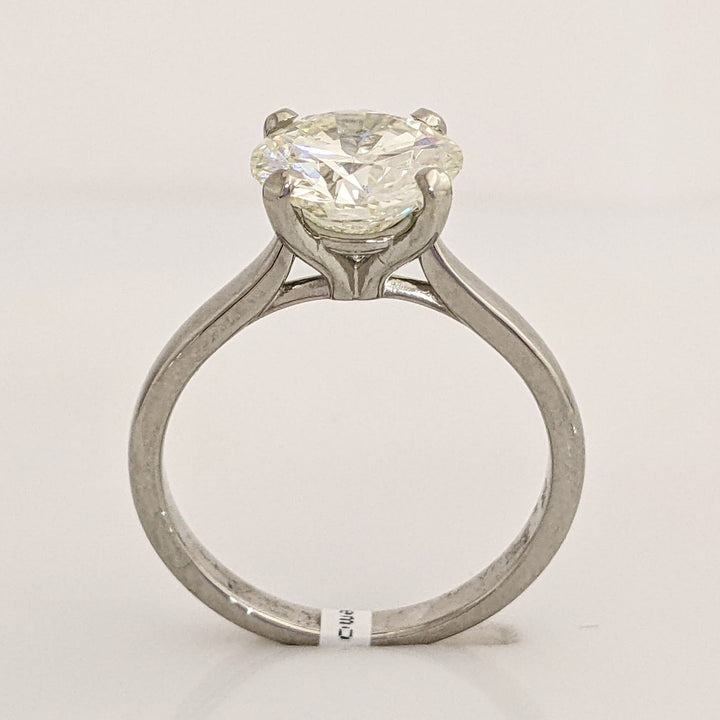 14K WHITE 2.60 CARAT TOTAL WEIGHT VS2 O DIAMOND ROUND ESTATE SOLITAIRE RING 3.6 GRAMS