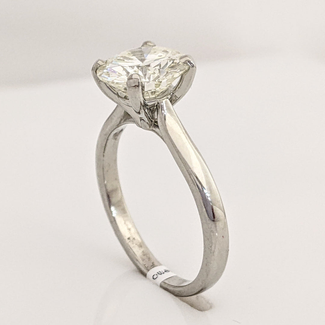 14K WHITE 2.60 CARAT TOTAL WEIGHT VS2 O DIAMOND ROUND ESTATE SOLITAIRE RING 3.6 GRAMS