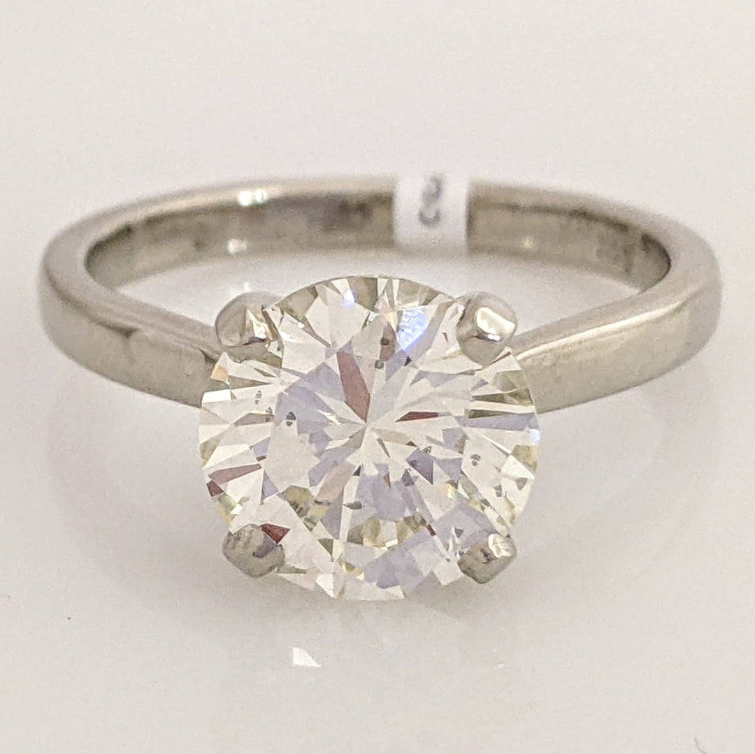 14K WHITE 2.60 CARAT TOTAL WEIGHT VS2 O DIAMOND ROUND ESTATE SOLITAIRE RING 3.6 GRAMS