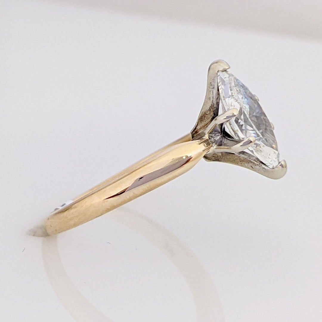 14K 1.06 CARAT TOTAL WEIGHT SI2 G DIAMOND MARQUISE ESTATE SOLITAIRE RING 2.8 GRAMS