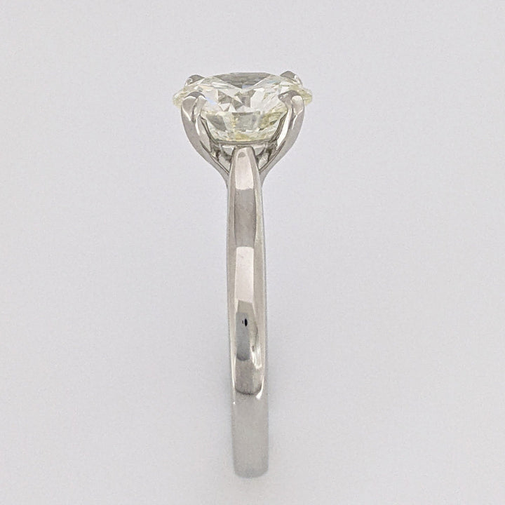 14K WHITE 2.60 CARAT TOTAL WEIGHT VS2 O DIAMOND ROUND ESTATE SOLITAIRE RING 3.6 GRAMS