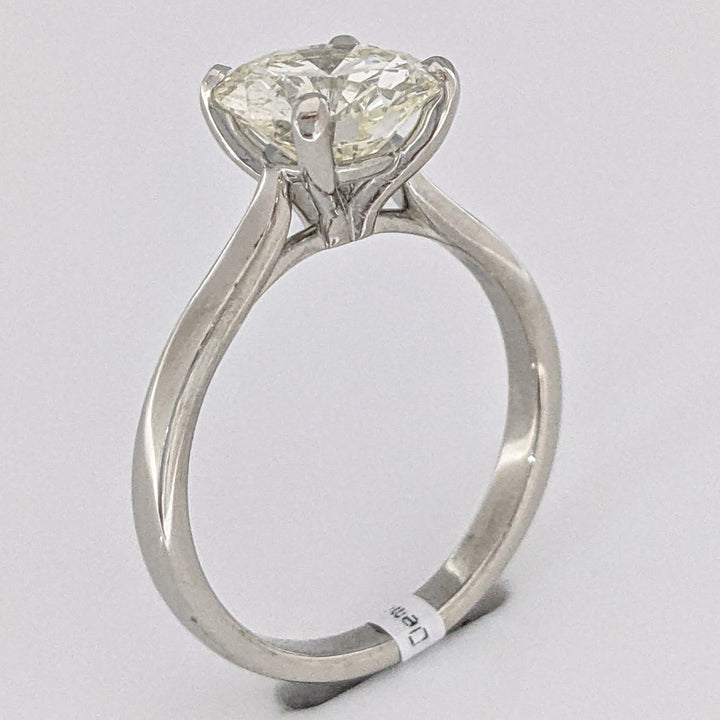 14K WHITE 2.60 CARAT TOTAL WEIGHT VS2 O DIAMOND ROUND ESTATE SOLITAIRE RING 3.6 GRAMS