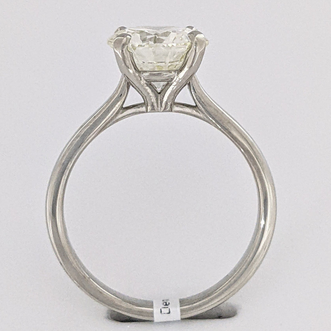 14K WHITE 2.60 CARAT TOTAL WEIGHT VS2 O DIAMOND ROUND ESTATE SOLITAIRE RING 3.6 GRAMS